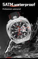 New Luxury Men Watches Multi-functional Sports Chronograph Stainless Steel Case 5ATM Waterproof Quartz Wristwatch Montre Homme