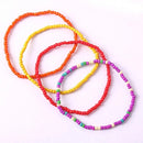 17Pcs Random Color Mixing Elastic Beaded Bracelets Bohemian Stackable Beaded Stretch Bracelets Colorful Boho Beach Bracelet Set