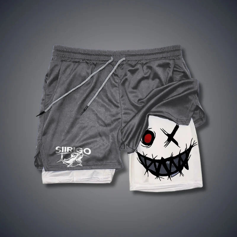 2024 New Double-Layer Quick Drying and Breathable Men's Shorts For Sports Training, Running, Straight Leg Sports Trend Shorts