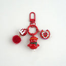 Creative Candy Color Flower Heart Pendant Keychain Cute Small Flower Key Ring Bag Pendant Accessories Luminous Turtle Pendant