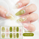 16Tip White Pink Full Cover Nail Sticker Self-Adhesive Simple Gradient Effect Full Nail Wraps DIY Nail Art Making Manicure Autum