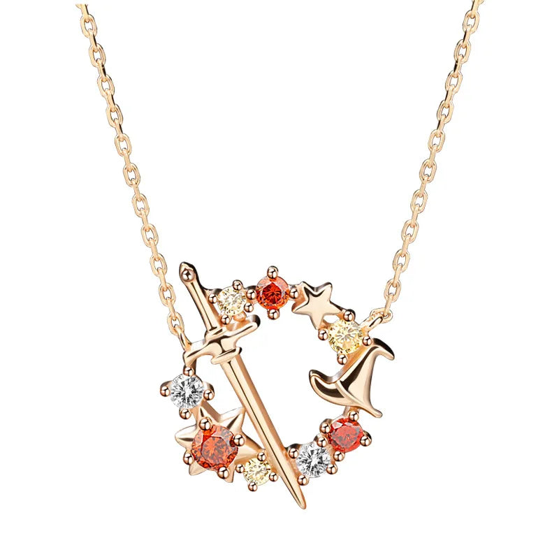 S925 Sterling Silver Wizard Sorting Hat, Philosopher's Stone Necklace, Earrings, Studs, Clavicle Chain, Gift Simple