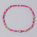 1pc Beach Vocation Themed Mixed Color Design 18K Gold Plated Copper & Bead Bracelet Cute & Luck For Festival Jewelry Gift