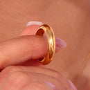 MamacitaSlay Minimalist 5mm Width Gold Plated Waterproof New In Rings Trendy Woman Jewelry 2023 Daily Fashion Jewelry
