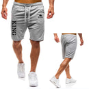 Men's Daily Casual Shorts ,Summer Jogging Workout Short Pants,Drawstring With Pockets ,KING printing,Thin Sports Running Shorts
