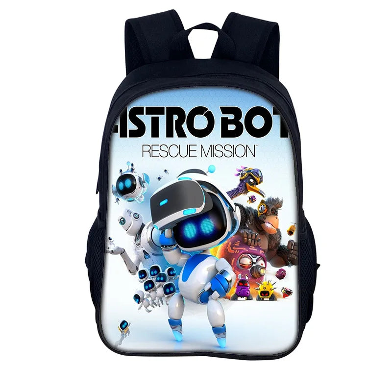 Astro bot student Bookbag Notebook School Backpacks 3D Print Oxford Waterproof Boys/Girls Travel Student Backpacks
