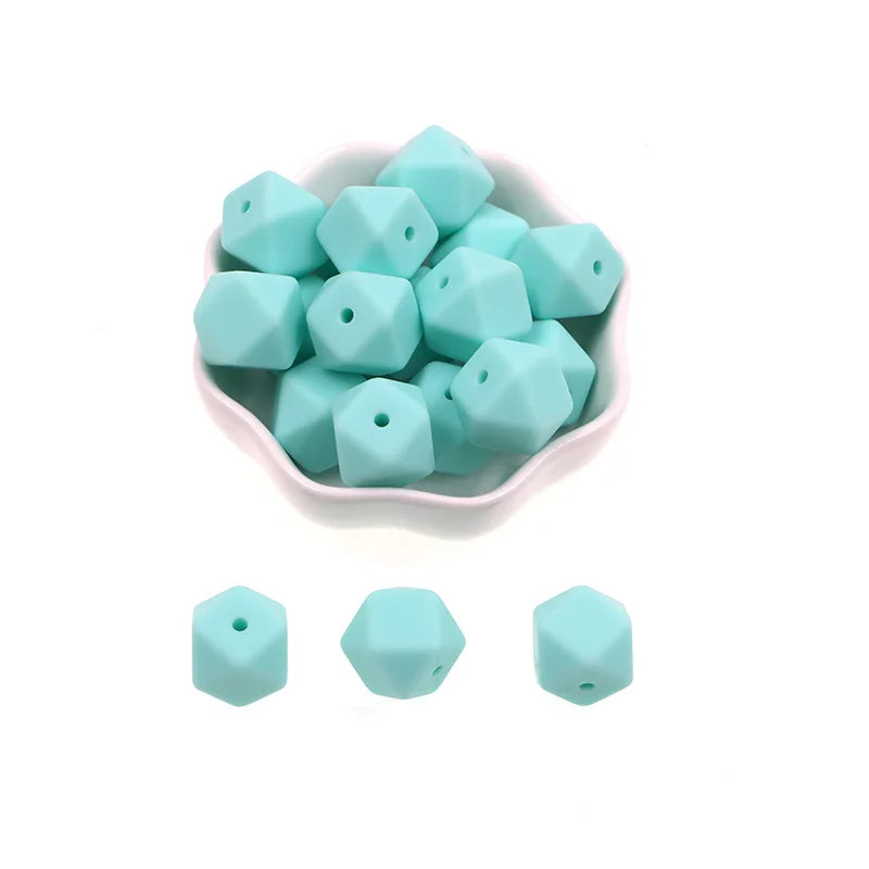 Kovict 14/17mm 10pcs Hexagon Silicone Beads For Jewelry Making Silicone Bead To Make Bracelets Necklace Making Accessories