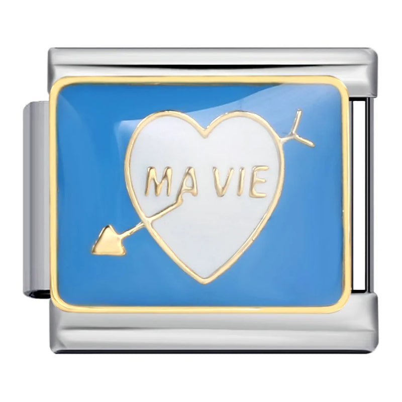 GEMOSA New Personalized Signature Words Italian Charms Link Fit 9mm Stainless Steel Bracelet Making DIY Jewelry for Women Men