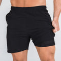 Men's Summer Gym Fitness Double-decker 2 in 1 Shorts Sports Running Basketball Short Pants Quick Dry Bodybuilding Jogger Bottoms