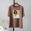Hirsionsan Aesthetic Figures T Shirts for Women Summer Simple Soft Cotton Basic Tops Female Oversized Korean Short Sleeve Tees
