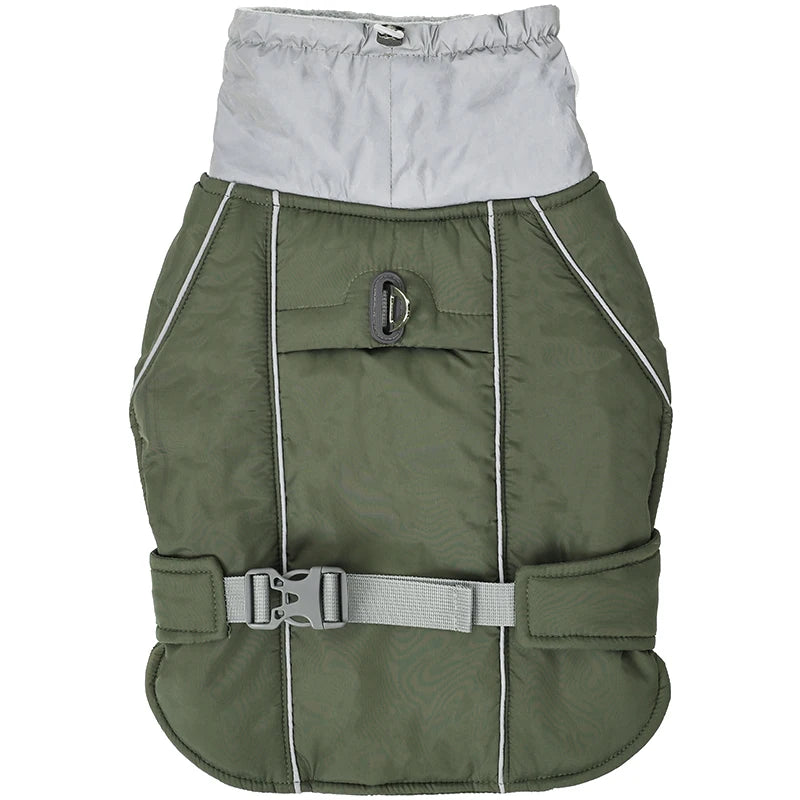 Reflective Dog Clothes Jacket Waterproof Pet Coat Winter Warm Outdoor Dog Jackets With Velvet Medium Large Dogs Walking Clothing