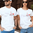 Summer Couple Heart Beats for You Print T Shirt Causal Women Man Tee Shirt Couples T Shirts O Neck Tops Harajuku Lovers Clothing