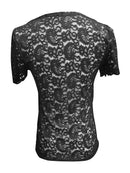 Lace square collar short-sleeved top for women summer