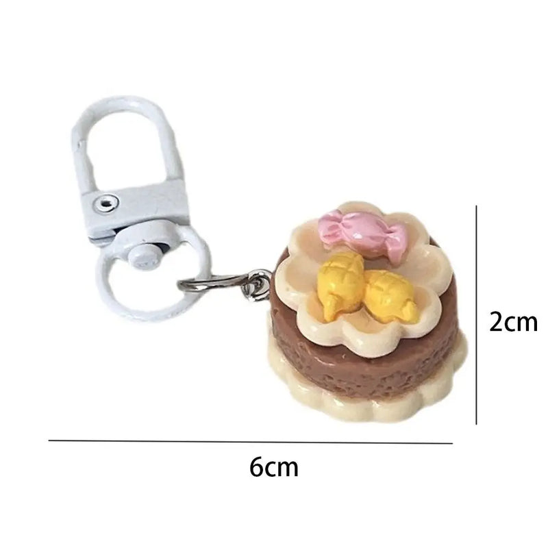 Fashion Cute Cake Pendant Keychain Ins Fun Bag Accessories Three-dimensional Creative Party Gift Jewelry Handbag
