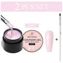 طقم طلاء أظافر 2/3 قطع شفاف أبيض وردي ذهبي لامع سريع البناء جل طلاء أظافر بالأشعة فوق البنفسجية LED غراء أظافر أطراف أظافر طقم تمديد