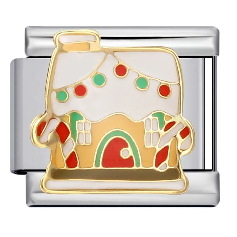 2024 New Christmas Tree gift Snowflake Snowman Old Man Italian charm module Link fit for 9mm bracelet making DIY jewelry