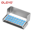 OLEVO Aluminum Dental Burs Holder Sterilizer Case Drills Block for High/Low Speed Bur Organizer Box With Silicone Autoclavable