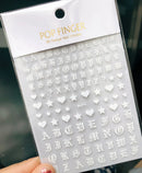 Newest Black Numbers English Letter Design 3d Self Adhesive Decal Slider DIY Decoration Manicure Tools Nail Sticker Accessories