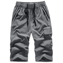 Men's Summer Quick Dry 3/4 Pants Lightweight Capri Shorts Hiking Fishing Travel Casual Cargo Shorts Pants Men Gym Shorts 7XL 8XL