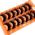 New 7 Pairs 20-25mm 8D fake Lashes Bulk Faux with Custom Wispy Natural Mink Eyelash Wholesales makeup Fluffy False Eyelashes