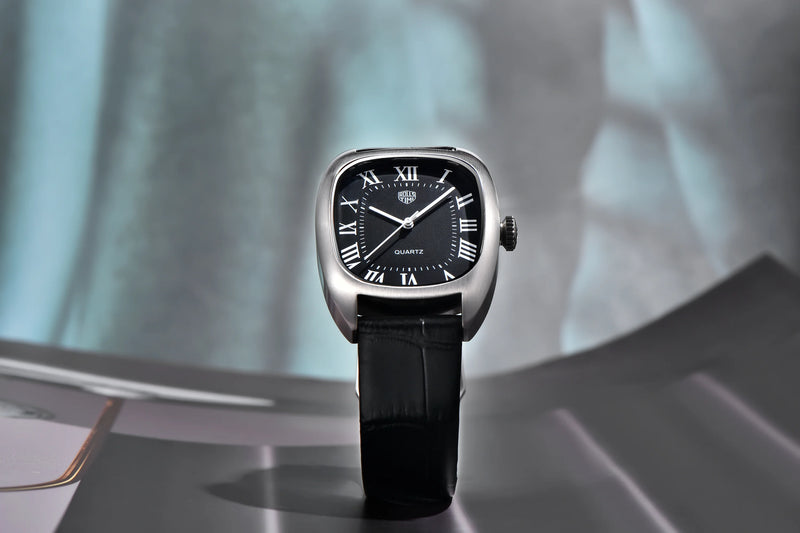 Rolls Timi New Brand Square Dial Quartz Men's watches 50M Waterproof Business Genuine Leather Man watch Japan VH31 Luxury Watch