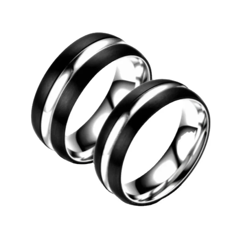 SOHOT  Titanium Steel Variety Couple Ring Jewelry For Lovers' And Unisex Punk Fashion Simple Travel Wedding Party Gift Wholesale