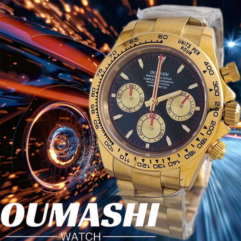 Luxury 39.3mm quartz Chronograph Business Watch Men's VK63 Sport Sapphire Glass Meteorite dial Ceramic bezel vk63 watch