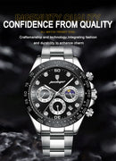 POEDAGAR Luxury Watch For Men High Quality Luminous Waterproof Chronograph Men's Watch Stainless Steel Men Quartz Watches Reloj