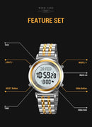SKMEI 2139 Steel Muslim Azan Digital Watch Mens Back Light Waterproof  Wristwatch Prayer Qibla Compass Alarm Clock watch 1861