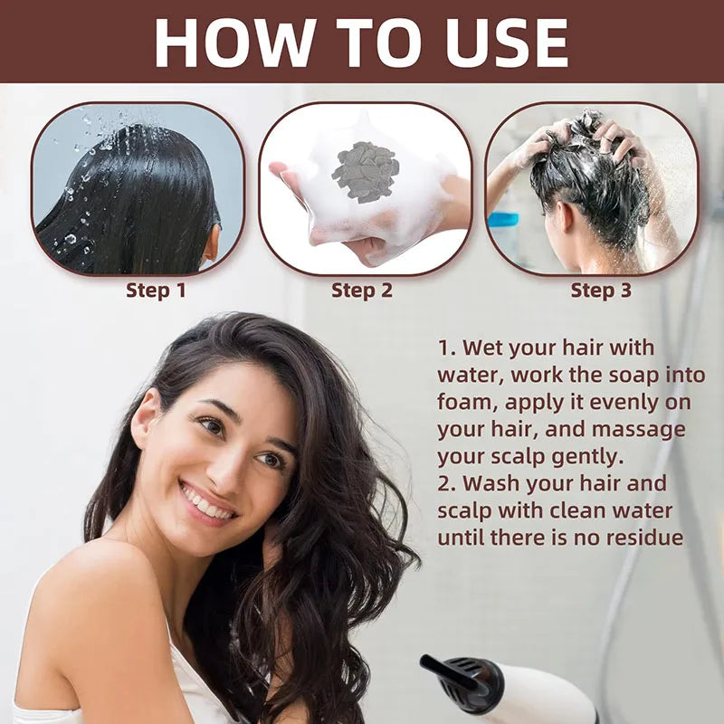 Gray White Hair Treatment Serum Soap Fast White To Black Repair Nourish Beard Hair Roots Shampoo Men Women Beauty Health Care