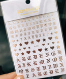 Newest Black Numbers English Letter Design 3d Self Adhesive Decal Slider DIY Decoration Manicure Tools Nail Sticker Accessories