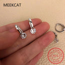 Hoop Earrings Silver 925 Sparkling 6.5mm 1CT Moissanite Earring With Certificate For Women Lovers' Wedding Jewelry Gift