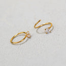 1Pair Mini Tragus Helix Piercings Stainless Steel Septum Nose Ring Studs Crystal Zircon Hoop Earrings Body Jewelry for Women Men