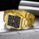 LIGE Gold Stainless Steel Men Watches Quartz Waterproof Luminous Male Clock Business Sport Mens Watch Luxury Calendar Man Watch