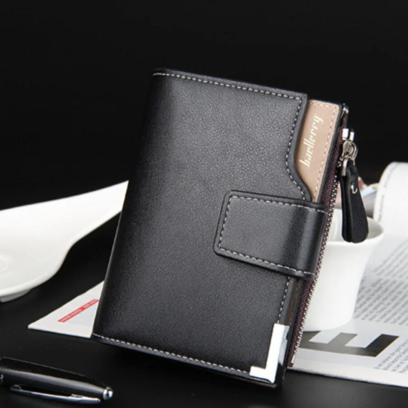 Men Casual Short Wallet Fashion Buckle Multi Functional Zipper Wallet Coin Purse Multi Card Business Wallets for Men 2023