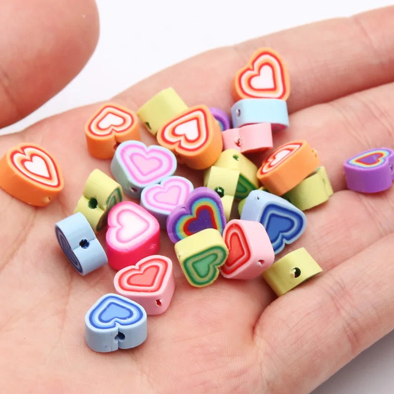 20/50/100pcs Mixed Love Heart Clay Spacer Beads Polymer Clay Beads For Jewelry Making Diy Bracelet Necklace Handmade Accessories