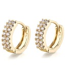 Luxury Cubic Zirconia Gold Color Zircon Hoop Earrings For Women Luxury Circle Crystal Girls Party Jewelry