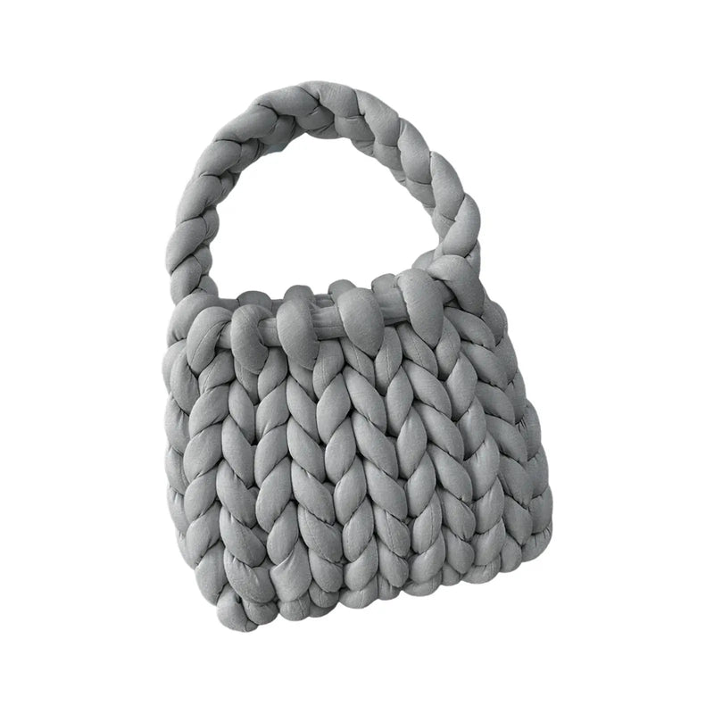 Women Crochet Bag Handbag Woven Chunky Shoulder Bag for Spring Summer