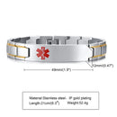 Men Personalized Custom Engrave ID Bracelets Stainless Steel Link Chain Medical  Bracelet