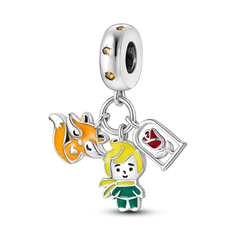 925 Sterling Silver Boy Girl and Heart Shape Pendant Charm Couple Lovers Bead Fit Pandora Original Bracelet DIY Jewelry Making
