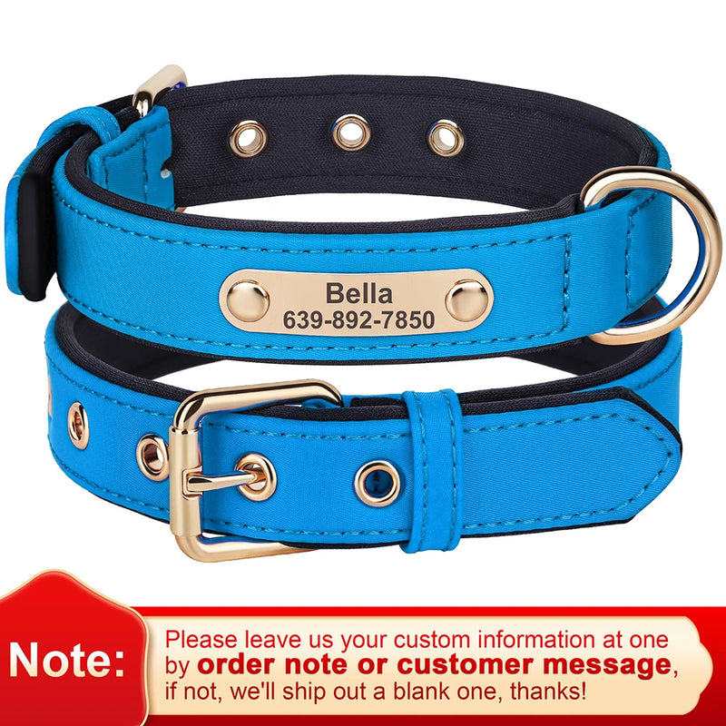 Custom Nylon Dog Collar Waterproof Personalized Pet Puppy Collar With Free Engraved ID Nameplate for Small Medium Dogs Chihuahua
