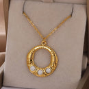 Love Heart Stainless Steel Necklace for Woman Gold Color Zircon Fashion Pendant Chain Jewelry collares para mujer