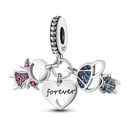 925 Sterling Silver Boy Girl and Heart Shape Pendant Charm Couple Lovers Bead Fit Pandora Original Bracelet DIY Jewelry Making