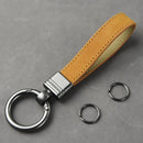 Car Key Chain Luxury Genuine Leather Keychain Pure Color Buckle Key Ring Car Accessories Gift Car Keychain