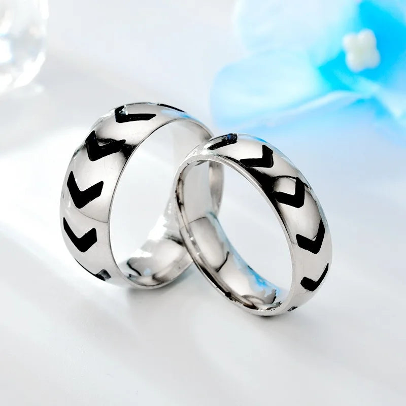 SOHOT  Titanium Steel Variety Couple Ring Jewelry For Lovers' And Unisex Punk Fashion Simple Travel Wedding Party Gift Wholesale