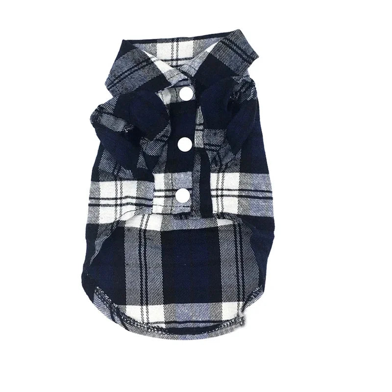 Dog Shirts British Style Plaid Pet Dog Clothes for Small Dogs Cotton Puppy Cat Clothing French Bulldog Vest Chihuahua Summer