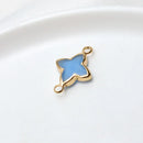 6pcs Diy Accessories Copper Bag Edge Jelly Color Flower Star Pendant Earring Bracelet  Handmade Material Jewelery Charms