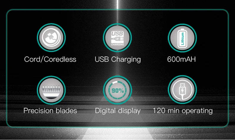 Recortadora de pelo VGR para hombre, ajustable, recargable, profesional, eléctrica, inalámbrica, V-080