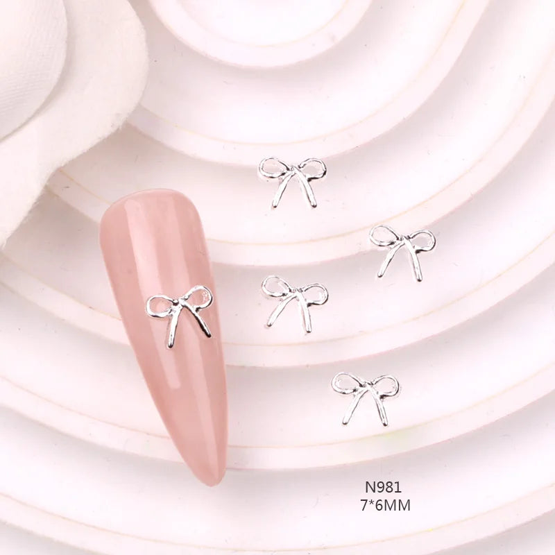 TSZS 10pcs Luxury Kawaii Bow Nail Art Charms 3D Japanese Alloy Bow Tie Jewelry Nail Rhinestone Decoration DIY Access