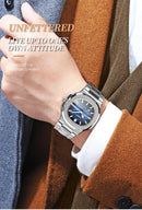 Classic Retro Brand Men Watch Business Steel Belt Calendar Luminous Waterproof Square Male Clock Fashion Quartz Watches gift